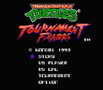 Teenage Mutant Ninja Turtles - Tournament Fighters (USA) (The Cowabunga Collection) (Aftermarket) screen shot title